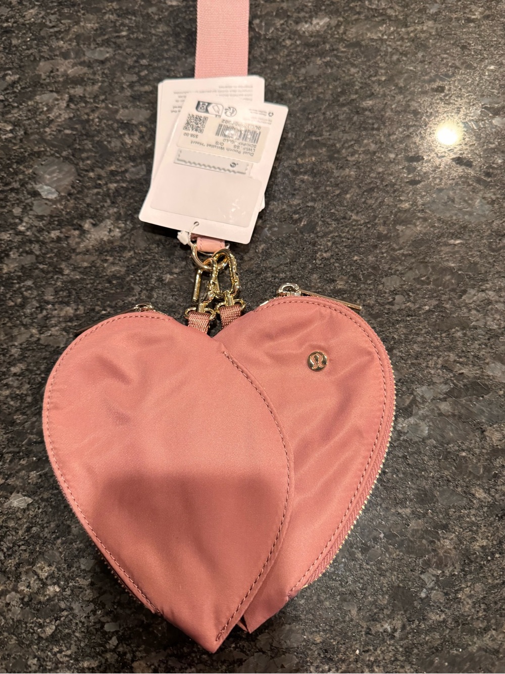 Lululemon Dual Pouch Heart Wristlet